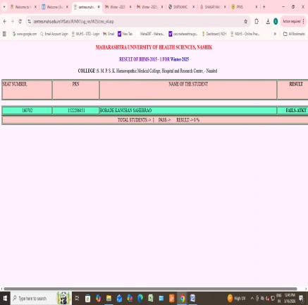 Exam Result Winter- 2025